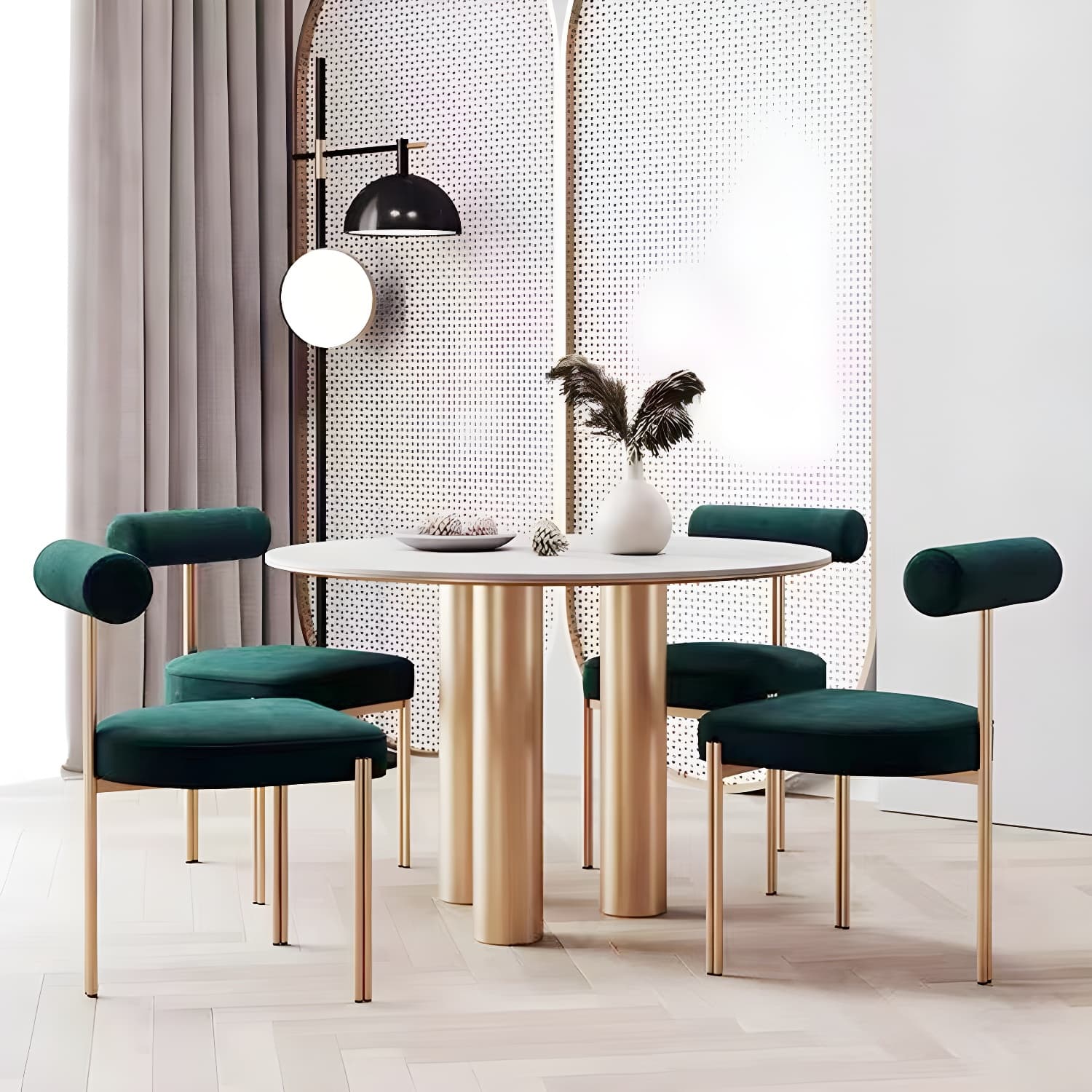 Stackable Upholstered Low-Back Side Chair with Metal Legs and Polyurethane Upholstery - image 12
