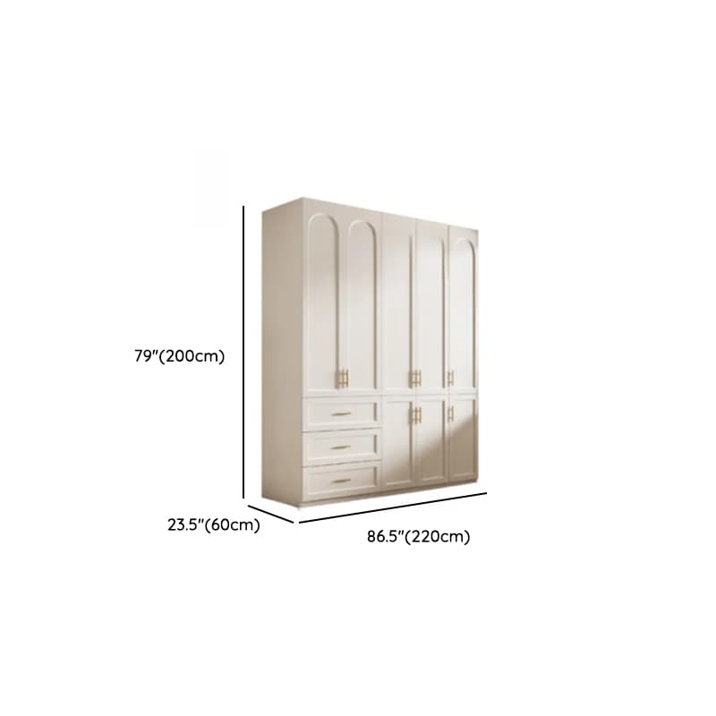 Chalk Modish Laminate Wardrobe Closet with Soft Close Drawer, Soft Close Door, Interior Shelves, and Clothing Rod - image 13