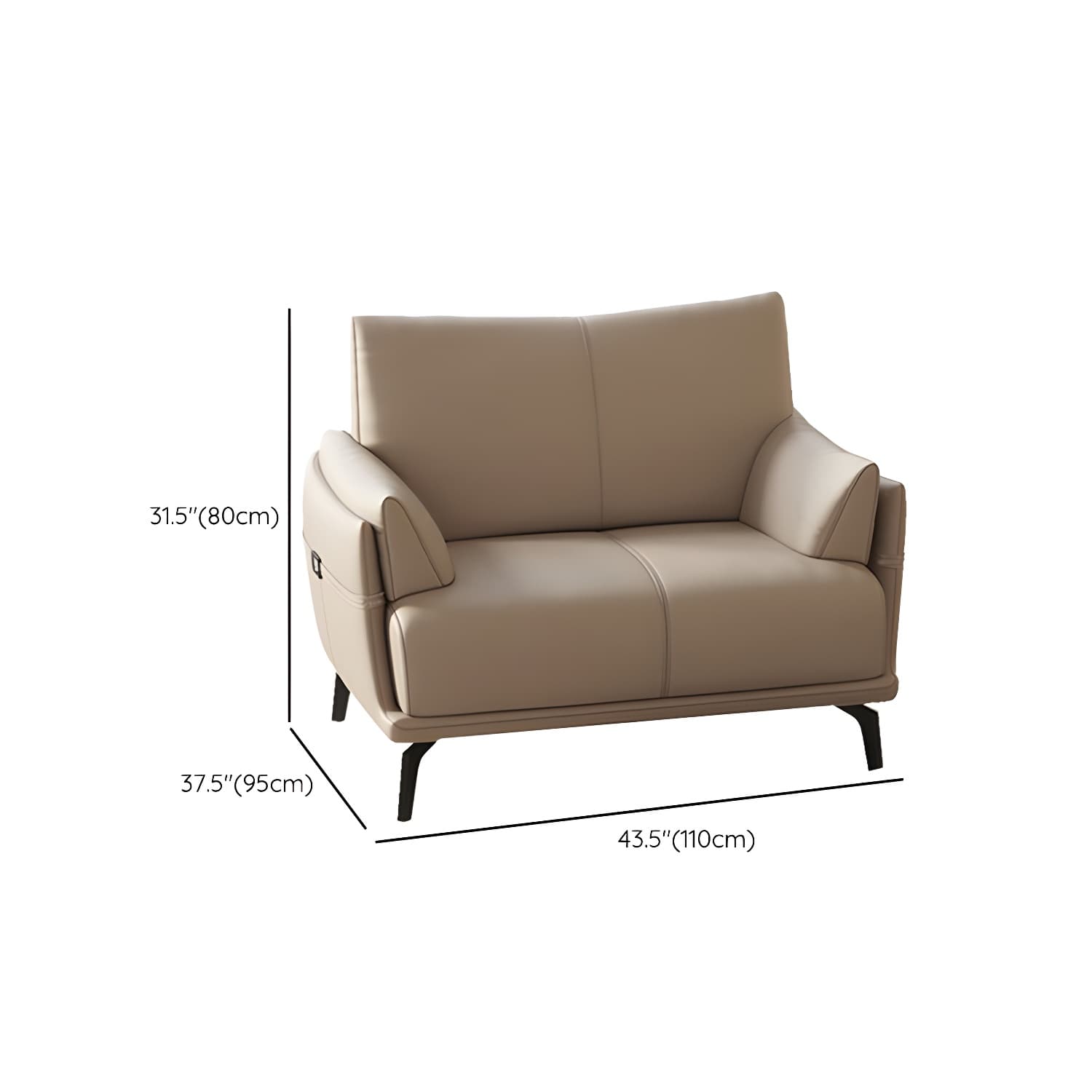 Modern Genuine Leather Sectional Sofa with Wood Frame and Stationary Design - image 11