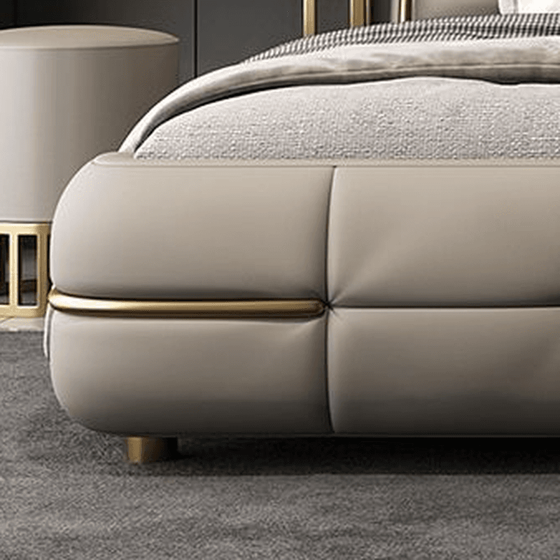 Beige Solid Color Storage Bed/Platform Bed with Pine Wood Frame for Living Room - image 5