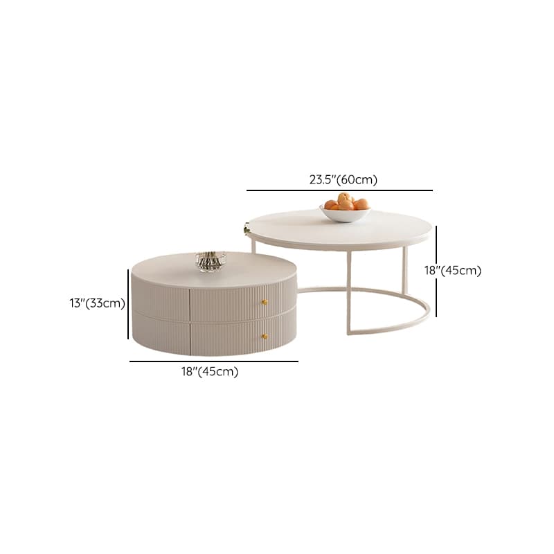 Round Coffee Table - Modern Style, Standard Size, Non-Upholstered, 2 Drawers, Scratch Resistant - image 28