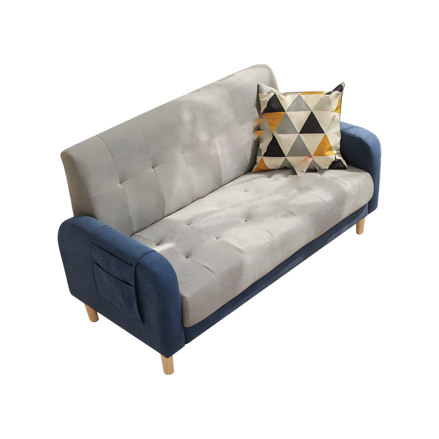 Tufted Fabric Sofa with Four Wooden Legs Square Tufted Sofa for Bonus Room - image 19