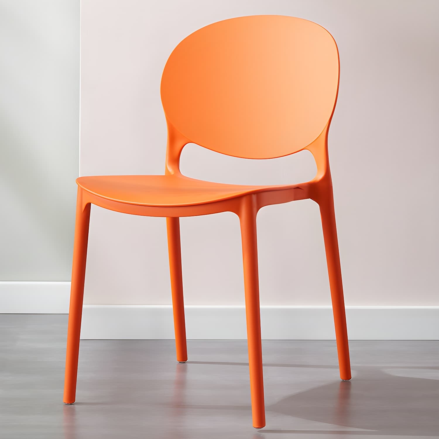 Scandinavian Plastic Dining Side Chair Open Back Matte Finish Dining Chair - image 16
