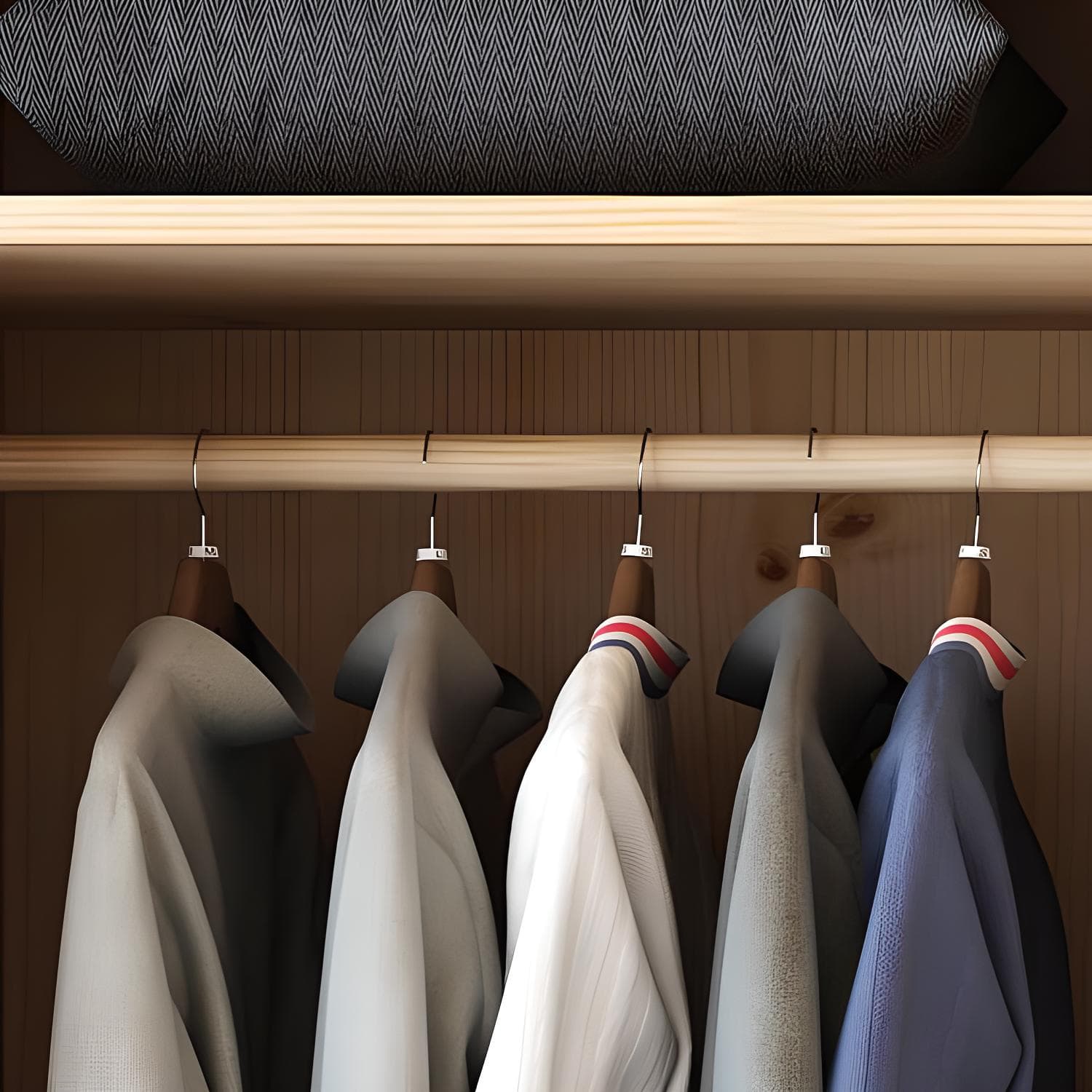 Traditional Black-brown Storage Wood Wardrobe with Clothing Rod and Shelves - image 4