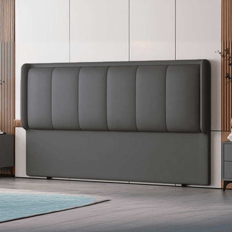 Simplistic Style Wingback Headboard in Lumber with No Distressing, Rectangular Shape for King/Queen/Full Bed, Featuring Sponge Upholstery Fill and Standard Height