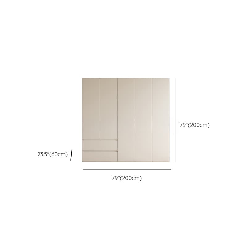 Beige Minimalist Manufactured Wood Cabinet Armoire with Soft Close Drawer, Soft Close Door, Interior Shelves, and Clothing Rod - image 12