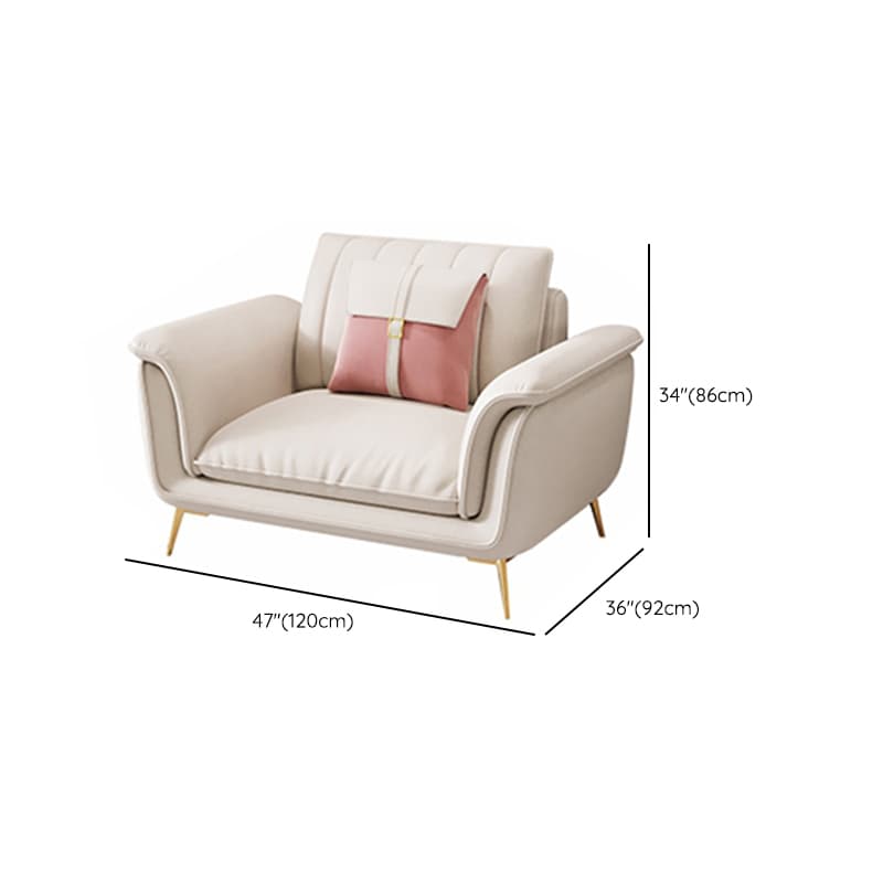 Modern Beige Tech Cloth Sectional Sofa with Flared Arm and Cushion Back - image 18