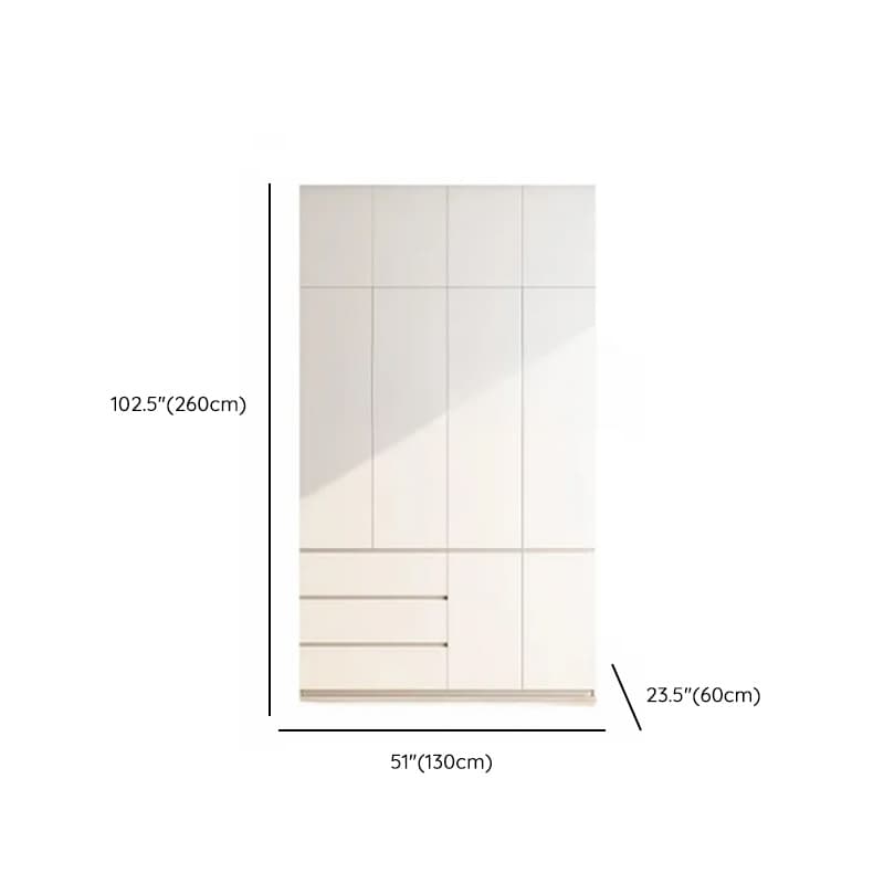 Minimalist Chalk Wooden Cabinet Armoire with Soft Close Drawer, Soft Close Door, Interior Shelves, and Clothing Rod - image 38