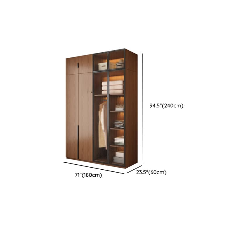 Acorn Modish Natural Wood Wardrobe Closet with Interior Shelves and Clothing Rod - image 18