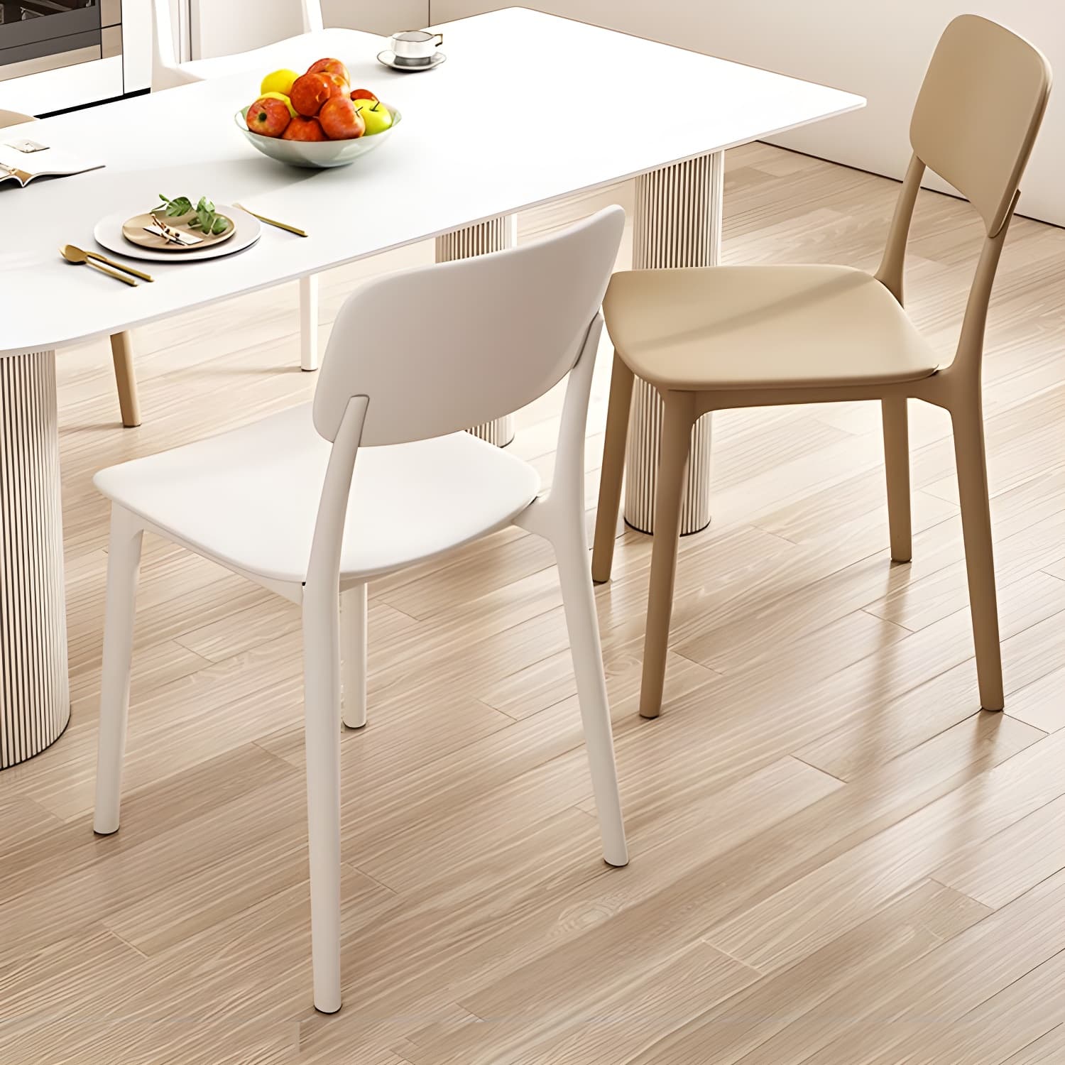 Stackable Scandinavian Style Side Chair with Low Back in Plastic & Acrylic - Armless - image 21