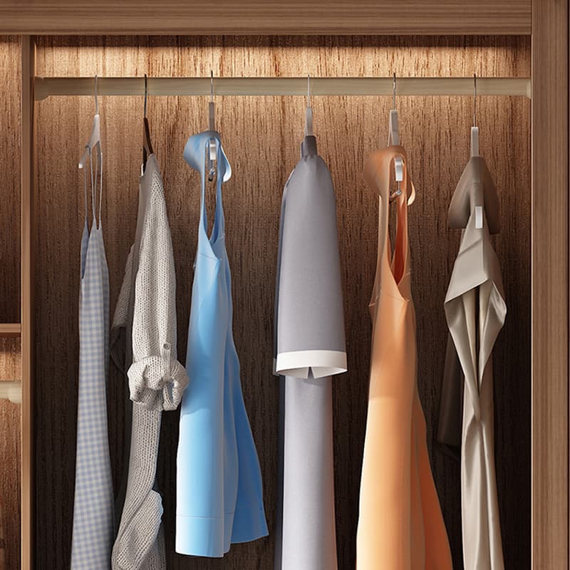 Simple Unfinished Color Wooden Wardrobe Armoire with Hanging Rod, Interior Shelves, Soft Close Drawer & Soft Close Door - image 7