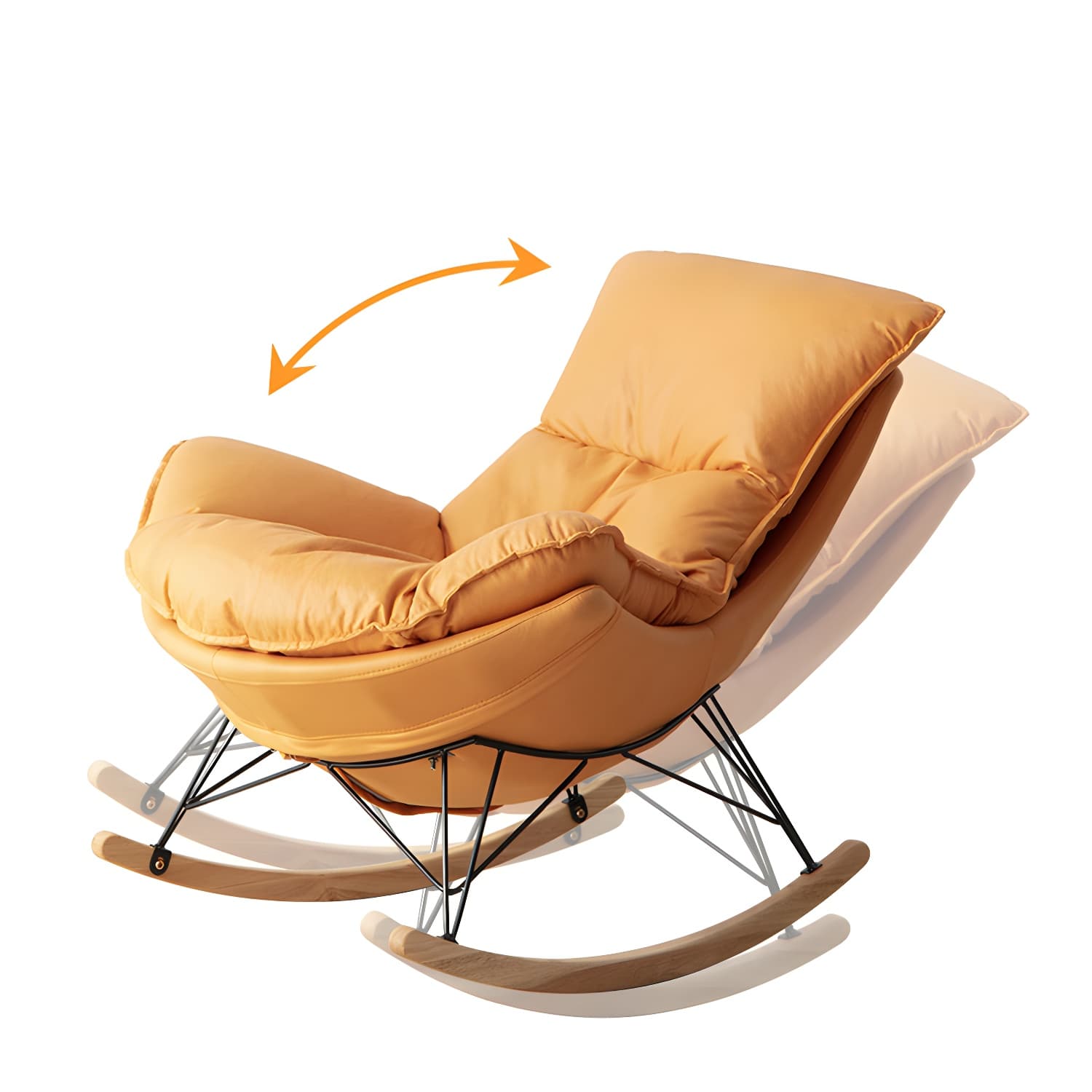Contemporary Indoor Rocking Chair with Sled Legs and Spindle Back - image 22