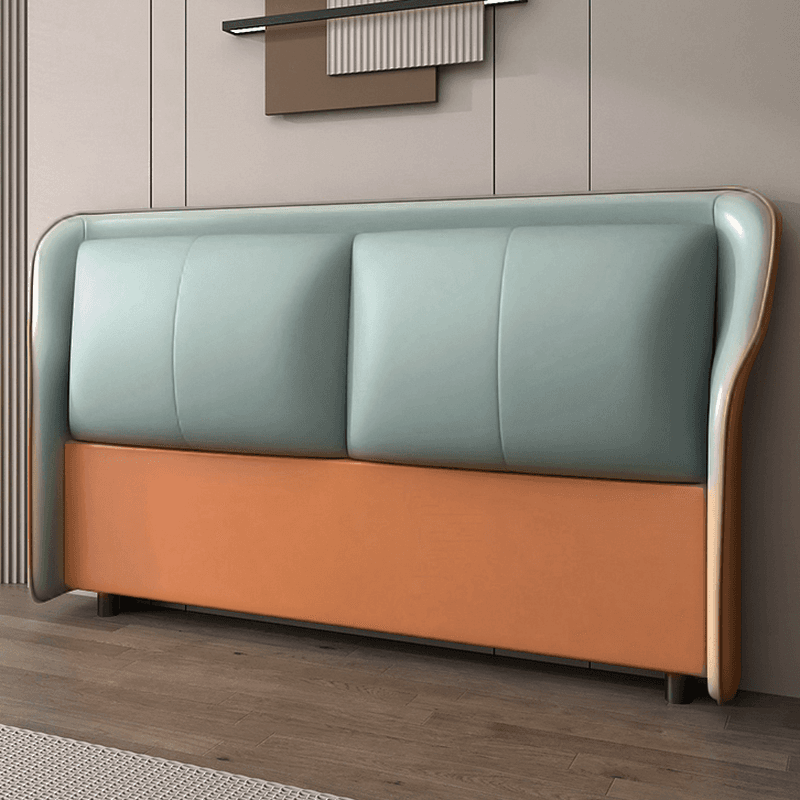 Trendy Wingback Headboard in Natural Wood with No Distressing, Rectangle Shape for Full/Queen Bed, Featuring Sponge Upholstery and Standard Height - image 5