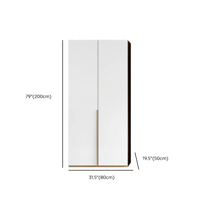 Multicolor/White/Natural Color Art Deco Composite Wood Cabinet Armoire with Hanging Rod, Interior Shelves, Soft Close Door and Soft Close Drawer - image 8