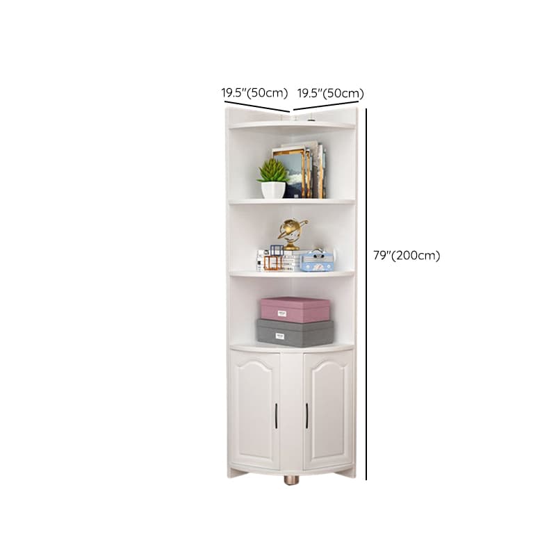 Modern Wood Corner Accent Cabinet with Open Shelves Wood Doors and 1 Cabinet for Living Room - image 19