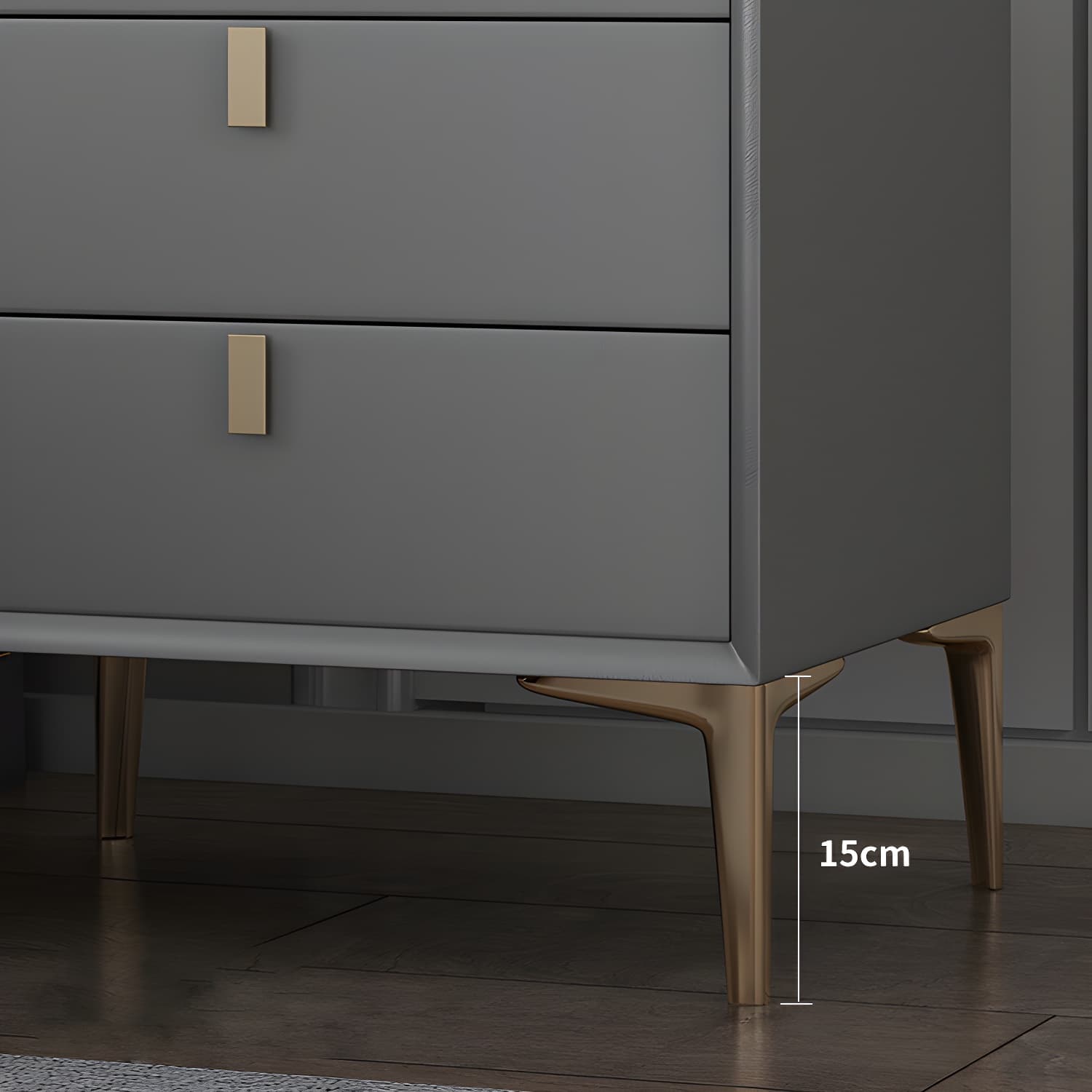 Modern Wood Bachelor's Chest with 3 Drawers and Faux Leather Countertop - image 15