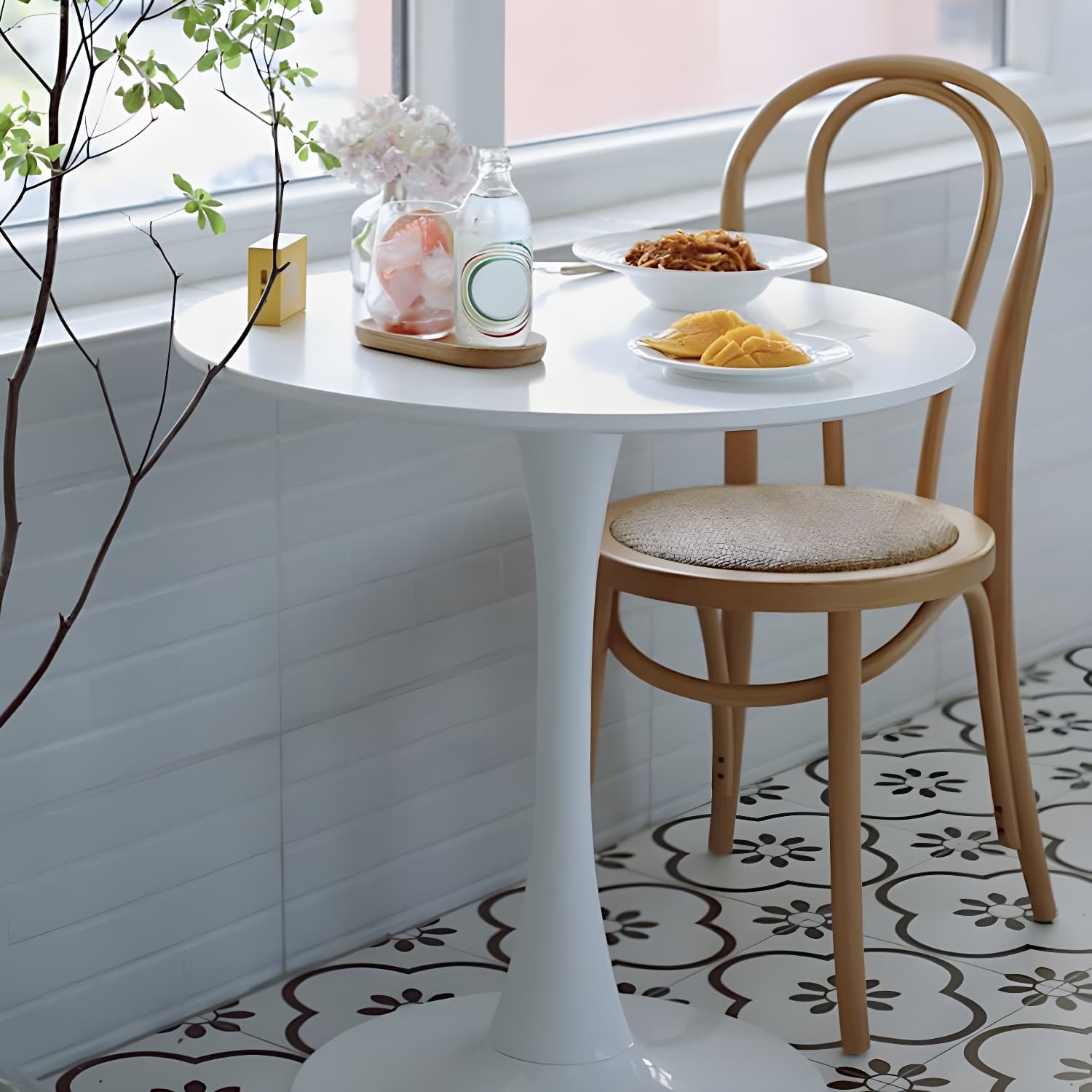 Modern Open Back Side Chair with Beech Wood Legs for Kitchen & Dining - Non-Upholstered - image 17
