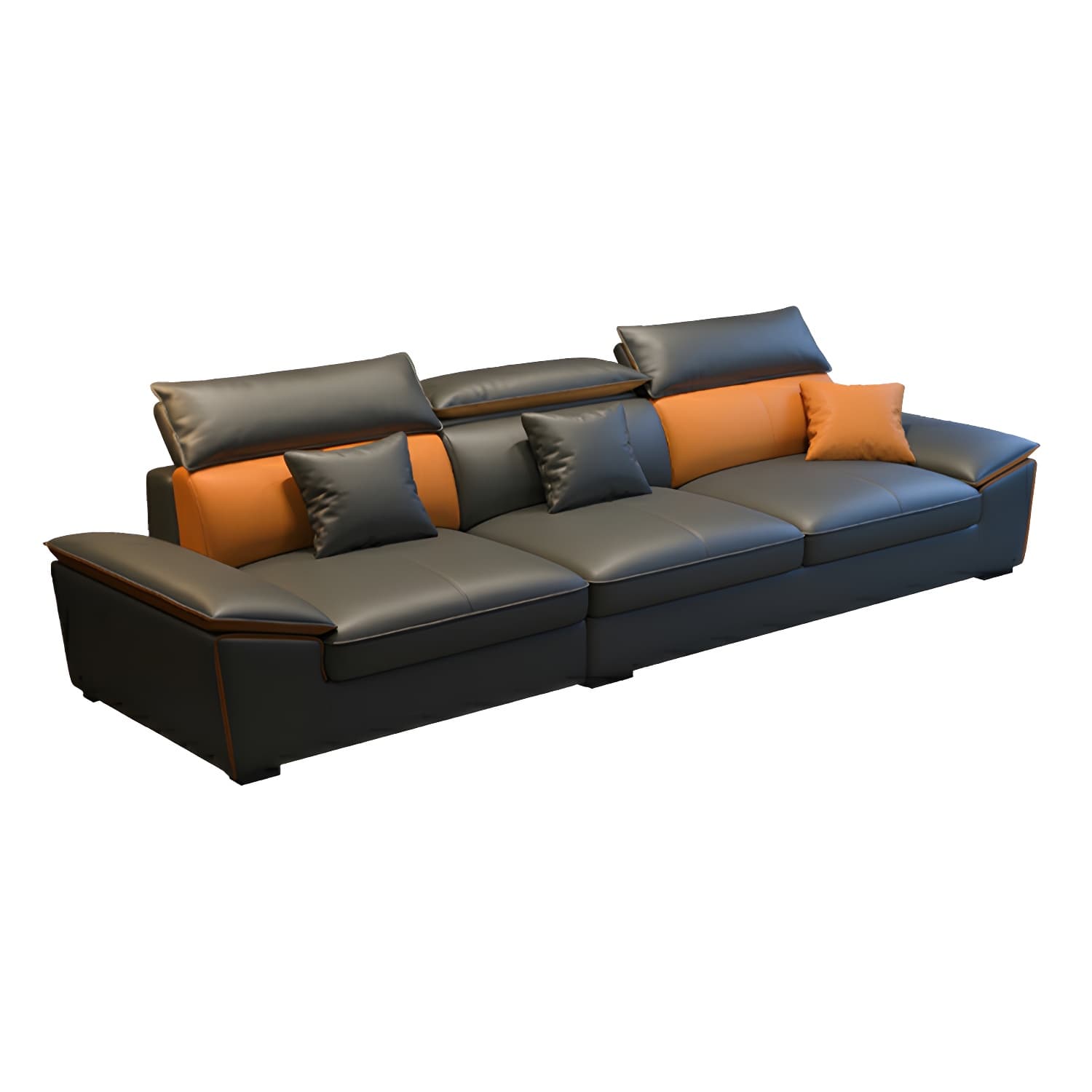 Modern Gray Tech Cloth Sectional Sofa with Pillow Top Arms and Cushion Back - image 5