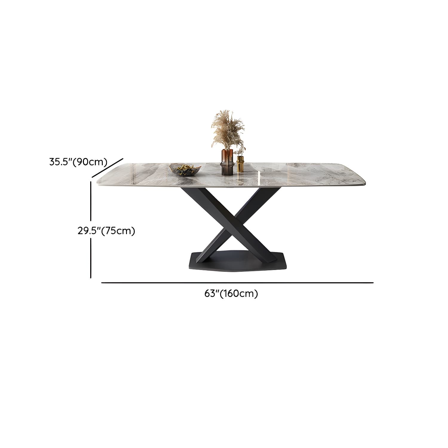 Modern 5/7-Piece Dining Set with Upholstered Chairs in Beige and Slate Table Top - image 15