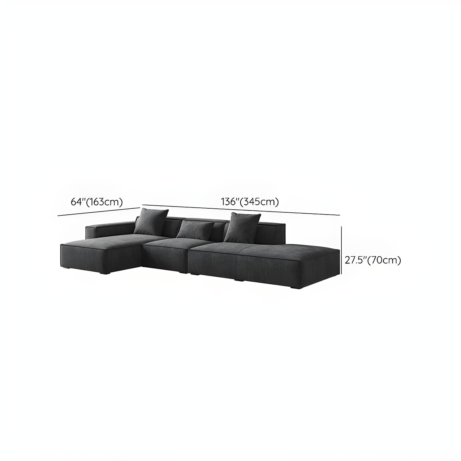 Modern Gray Square Arm Sectional Sofa Upholstered in Polyester Blend - image 25