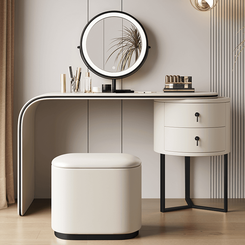 Wood Multi-Purpose Vanity Set with Lighting System, Push-Pull Drawers, and Adjustable Brightness - image 5