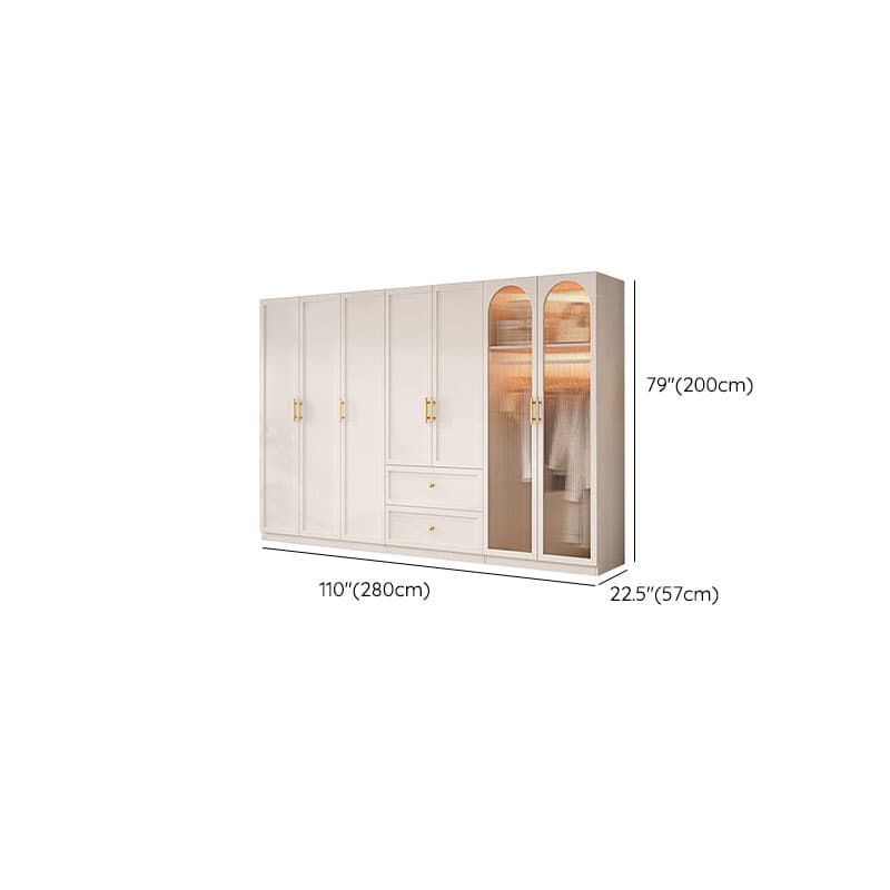 Simple Beige Engineered Wood Freestanding Armoire Cabinet with Soft Close Door, Clothing Rod & Interior Shelves - image 20