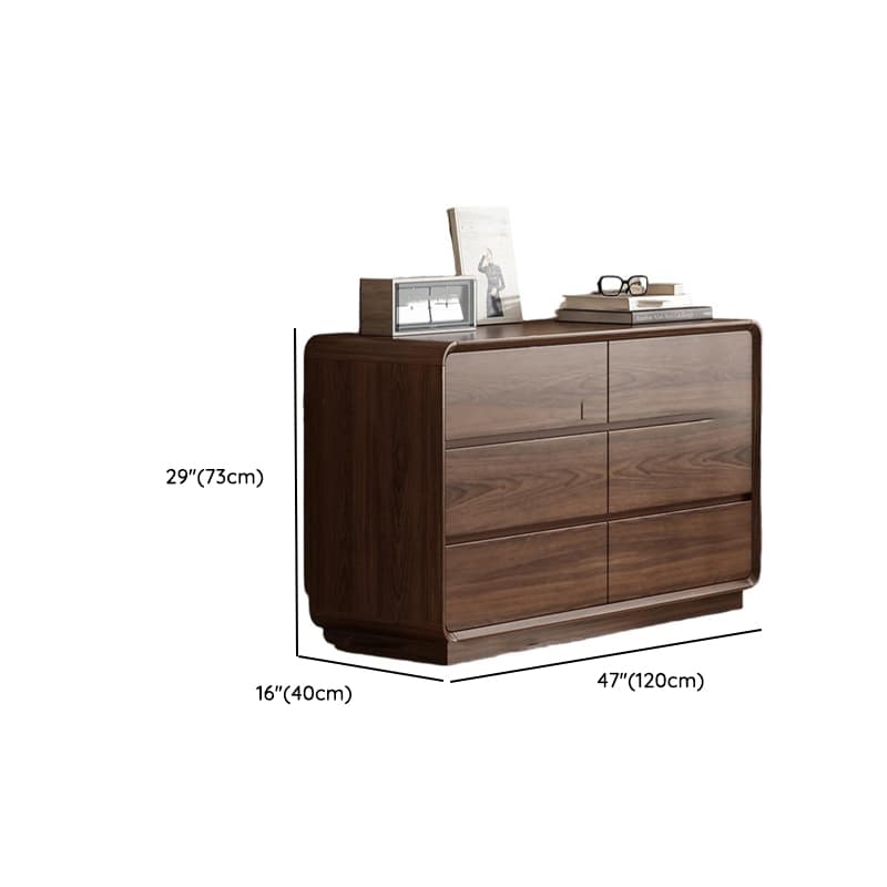 Cocoa Retro Rubberwood Console Dresser/Semainier with 6/9/5 Drawers, Horizontal/Vertical for Sleeping Quarters - image 7