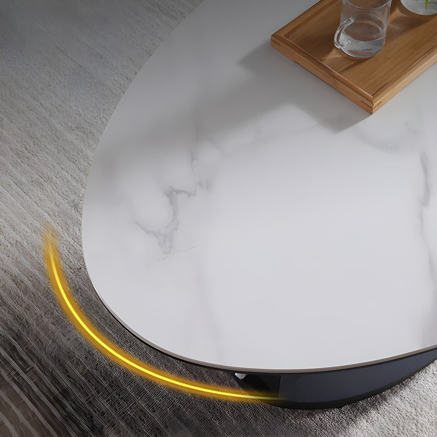 Round Slate Coffee Table with Lift Top Pedestal Base 1 Single Cocktail Table - image 7