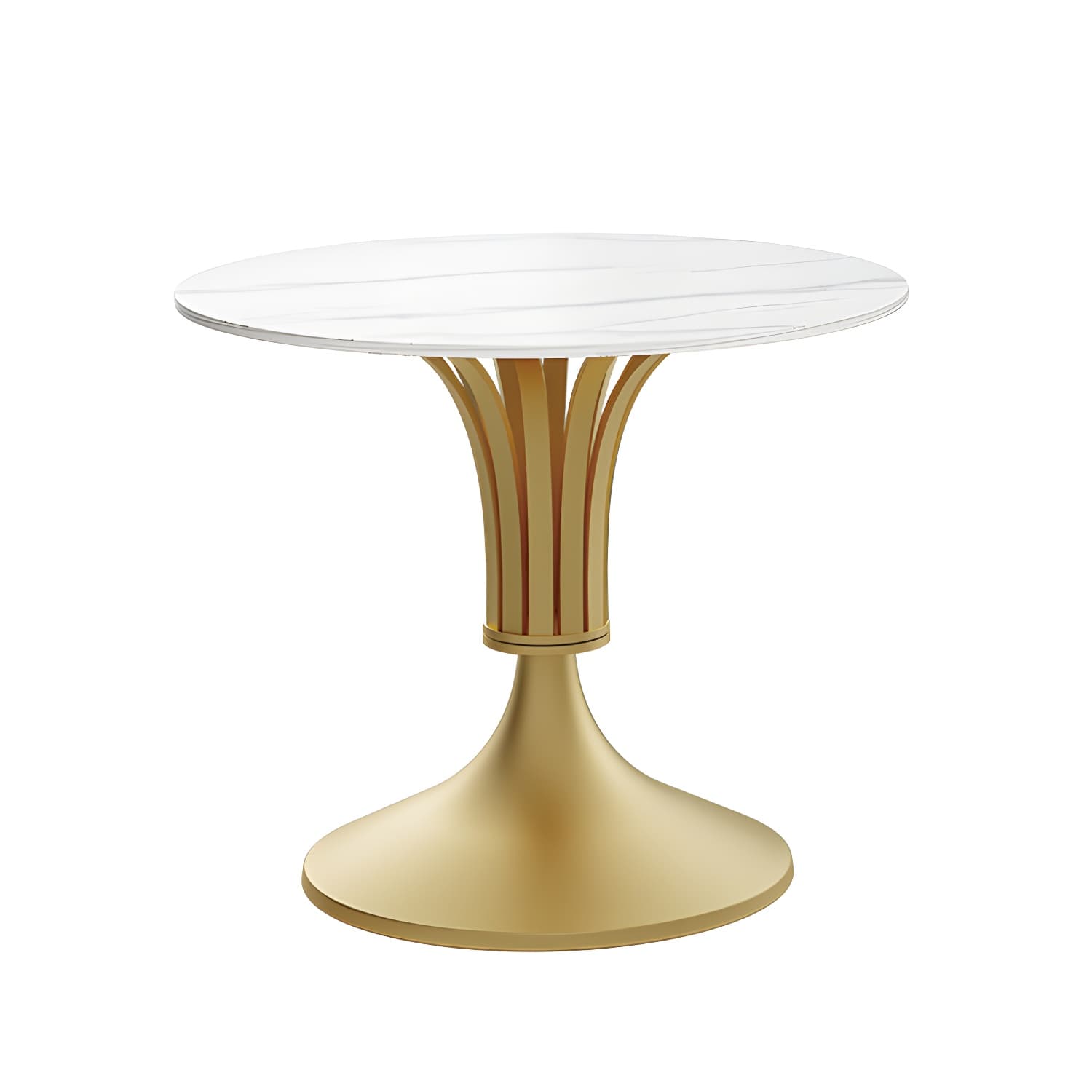 Metal Glam Dining Set with Padded Chairs 1/2/3/5 Pcs White Stone Dining Table Set - image 5