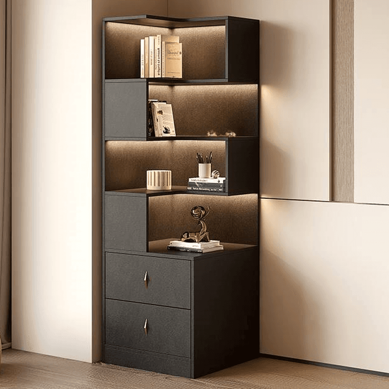 Modish Timber White/Ink/Gray Nook Accent Chest with 4 Exterior Shelves & Soft Close Drawer - image 10