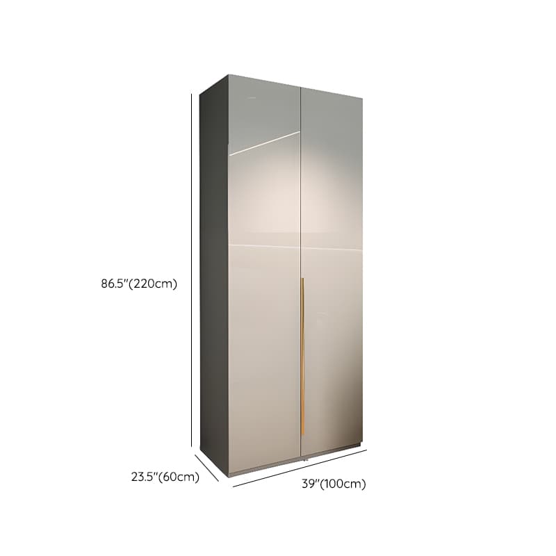 Gray Contemporary Timber Self-supporting Wardrobe Armoire with Soft Close Drawer, Soft Close Door, and Interior Shelves - image 43