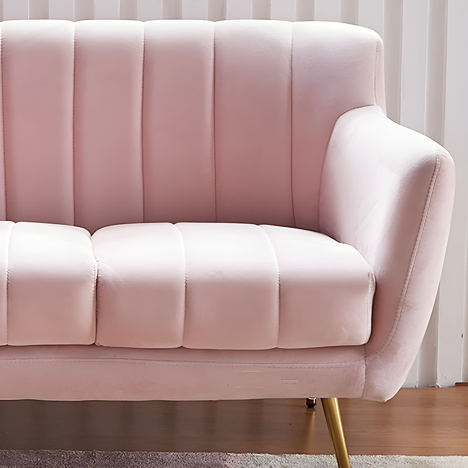 Modern Tight Back Couch Standard Velvet Tuxedo Arm Sofa in Green/Teal/Pink - image 13