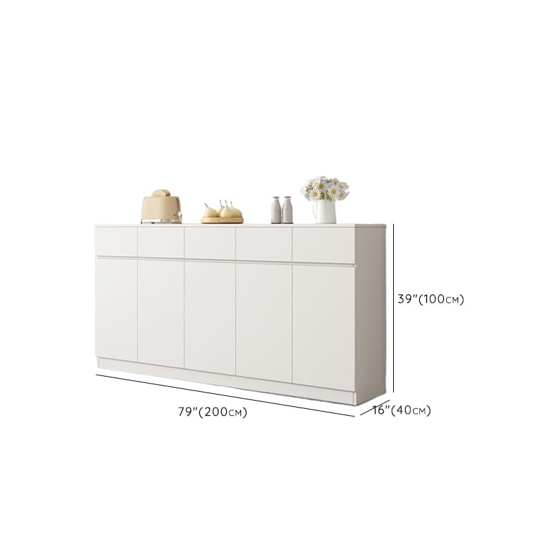 Modish Rectangle Timber Chalk Accent Cabinet with Cupboard & Storage Drawer - image 15