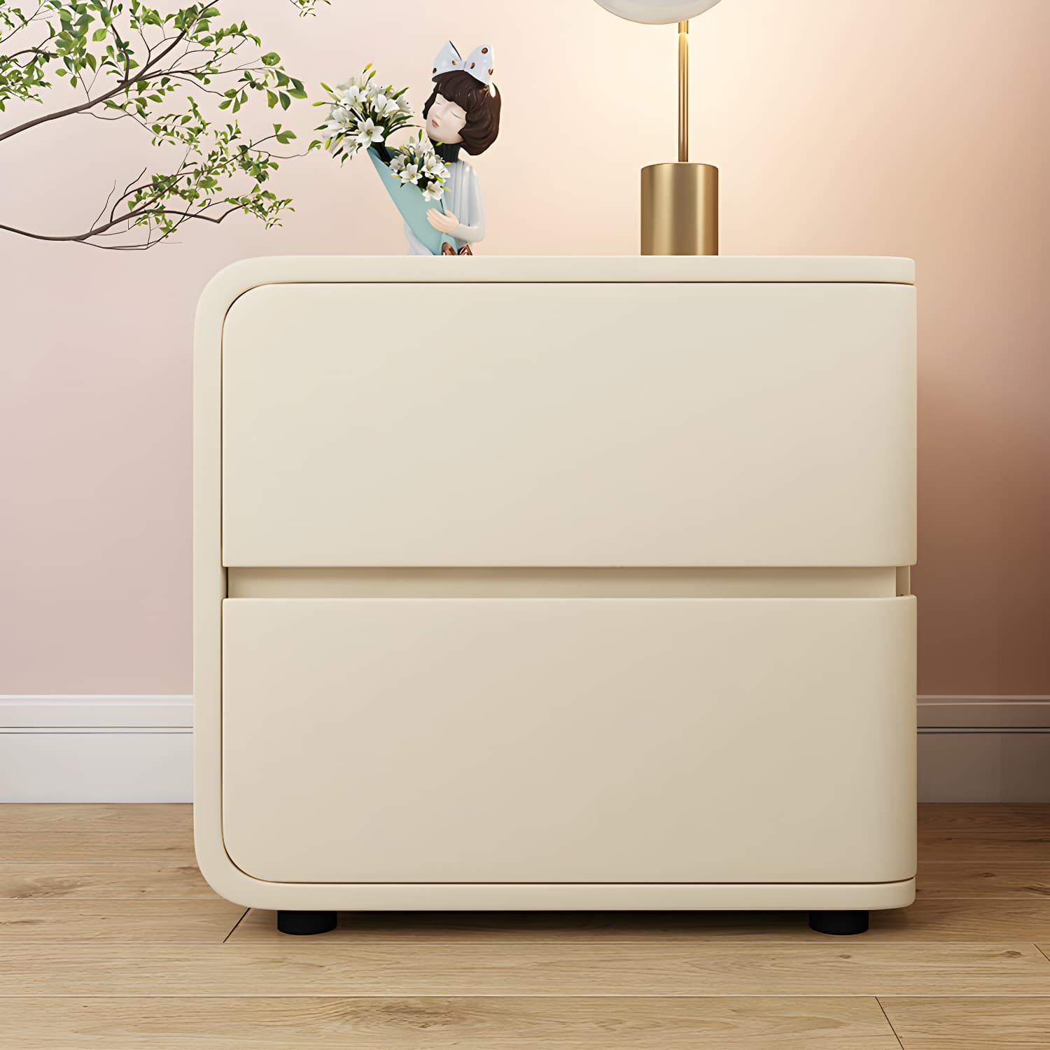 Contemporary Drawer Storage Bedside Cabinet Pine Accent Table Nightstand for Bedroom - image 8
