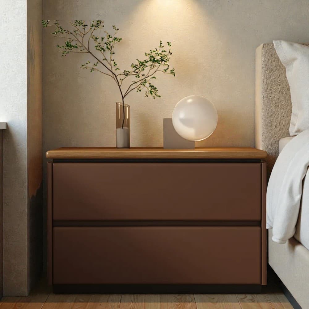 Modish 2 Tiers Drawer Storage Bedside Table with Laminate Countertop - image 23