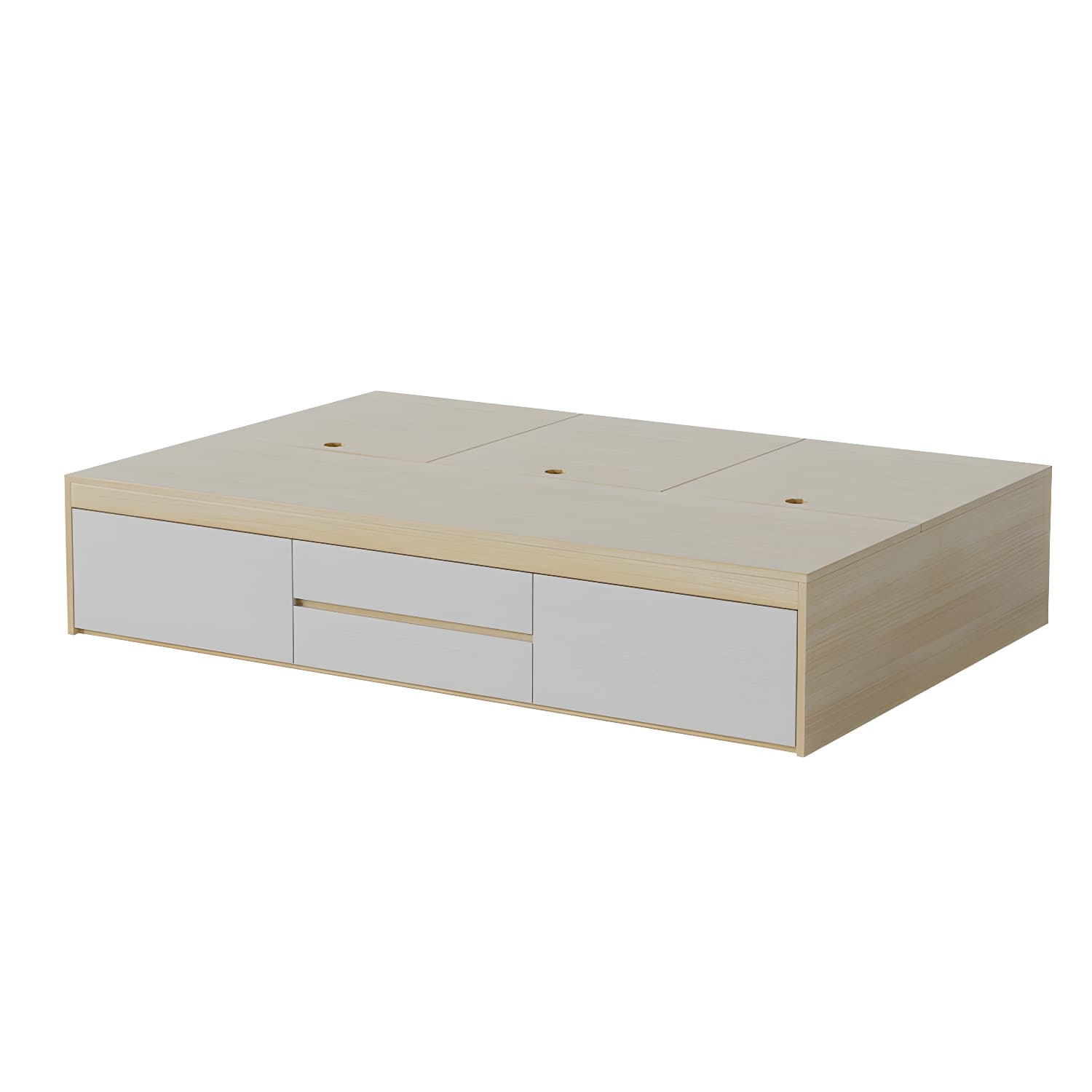 Modern Style Natural Solid Colored Bed with Light Wood Drawers Ideal For Stylish Storage Needs - image 5