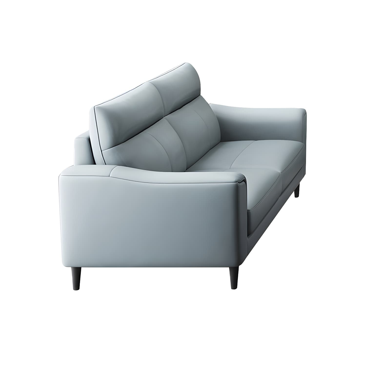 Modern Blue Genuine Leather Sectional Sofa Set with 3 Pieces of Large Size and Pillow Top Arms - image 5