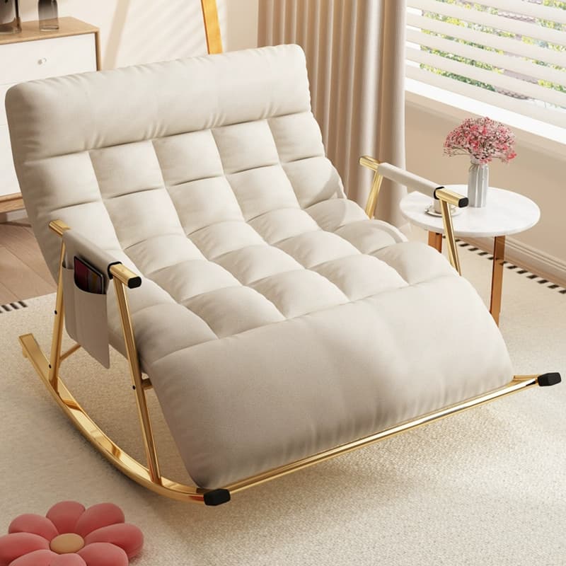 Stylish and Modern Upholstered Rocking Chair for Home Decor - Comfortable Seating with Track Arms