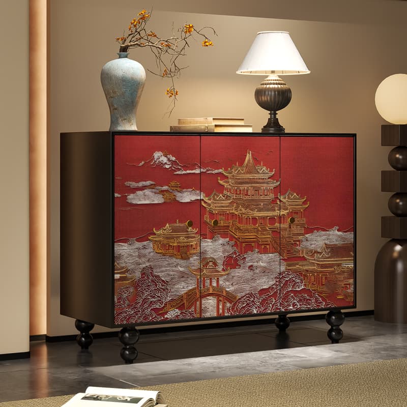 Trendy Rectangle Standalone Accent Cabinet in Ink with Manufactured Wood and Cabinet Knobs - image 7