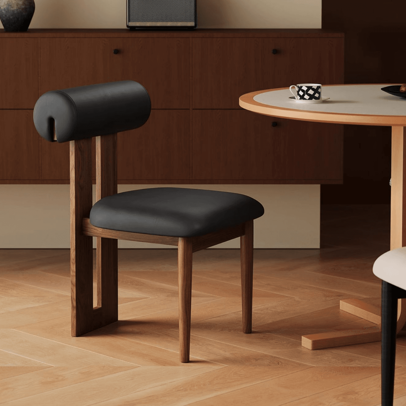 Casual Ash Side Chair with Slatted Back and Upholstered Seat - image 12