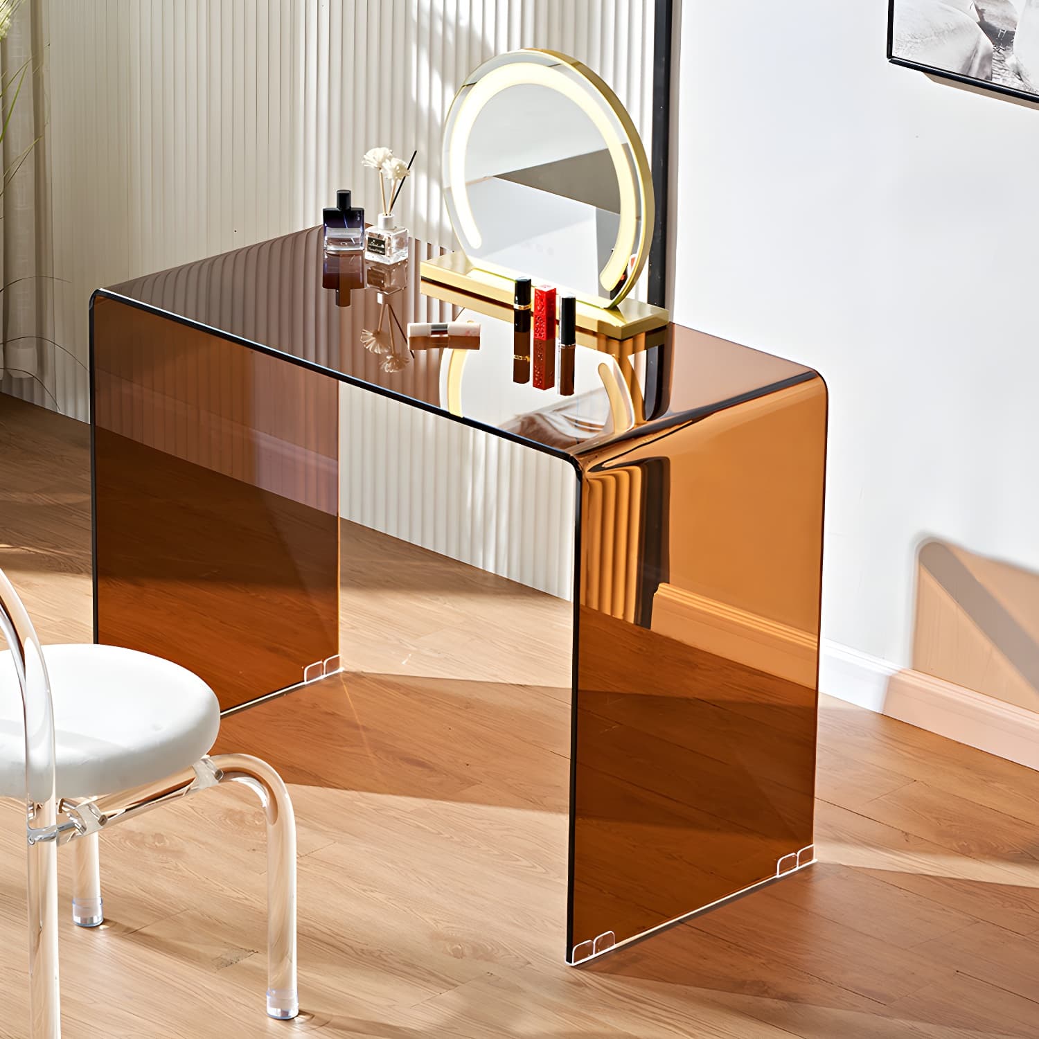 Contemporary Make-up Vanity Standing Glass Bedroom Makeup Vanity Set - image 3