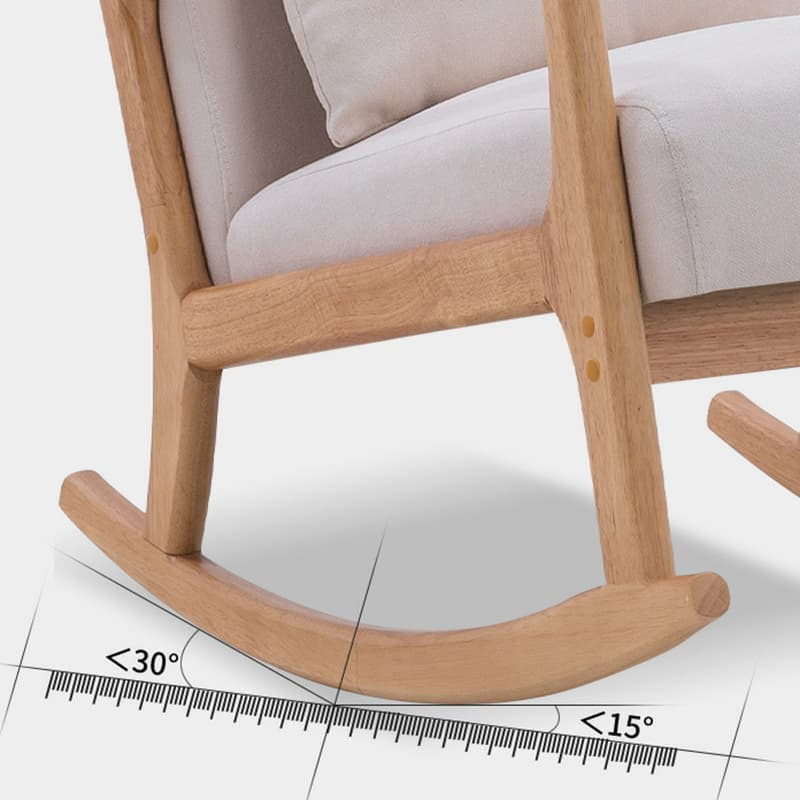 Indoor Use White Cotton Stationary Rocking Chair with Back & Arm - image 11