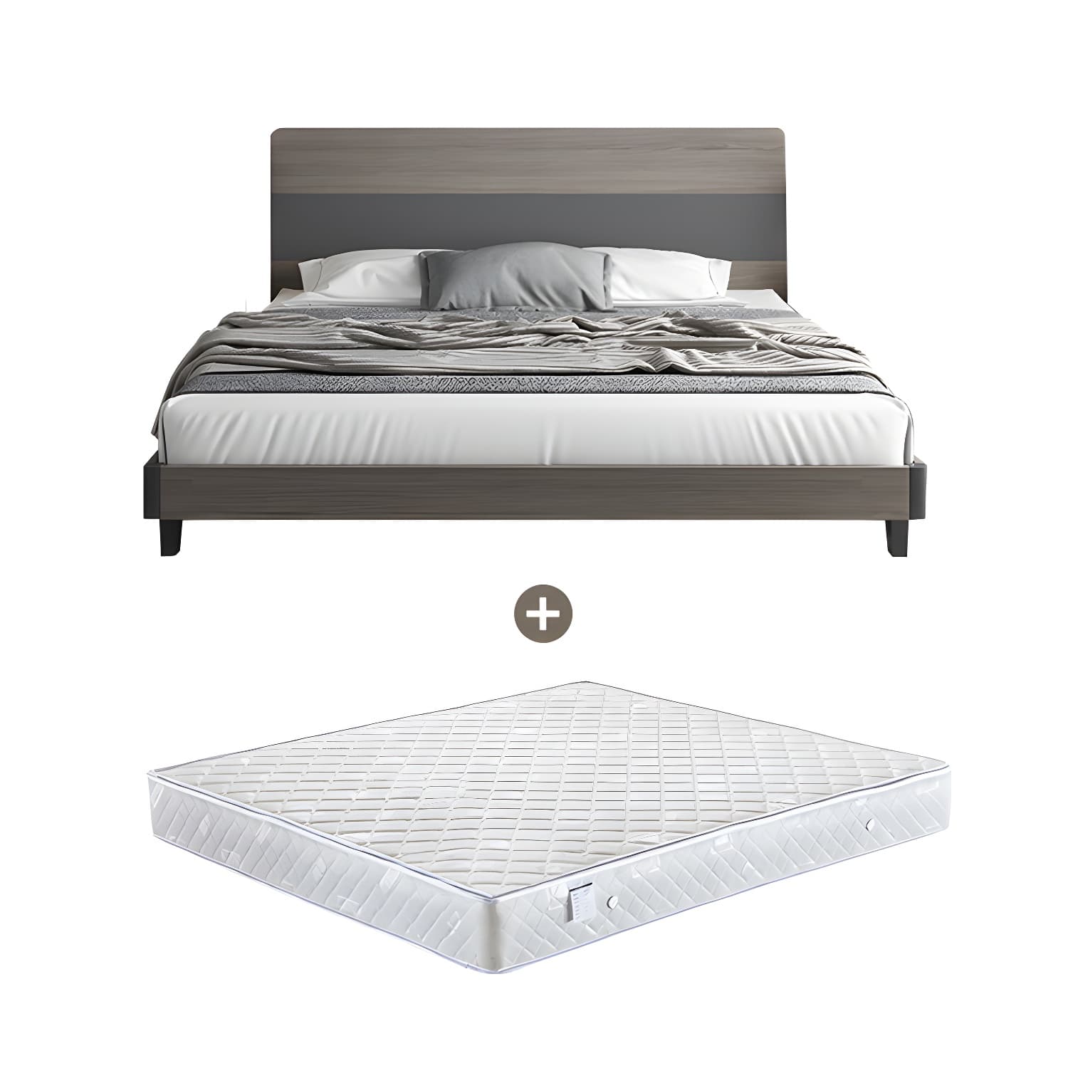 Modern Style Wood Bed with Headboard Low Profile Standard Bed - image 12