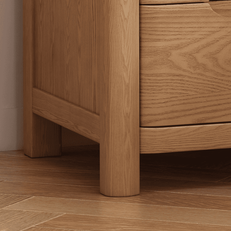 Contemporary Timber Nightstand With Drawer Storage with 2 Drawers/3 Drawers & Leg - image 10