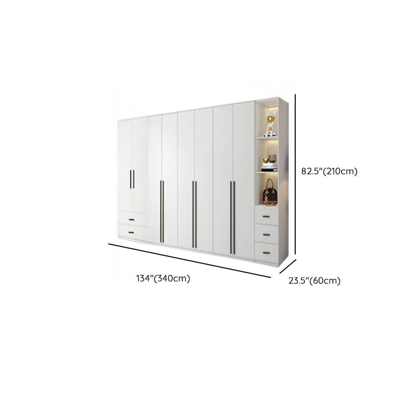 White Lumber Detached Wardrobe Closet with Soft Close Drawer, Door, Interior Shelves, and Clothing Rod - image 47