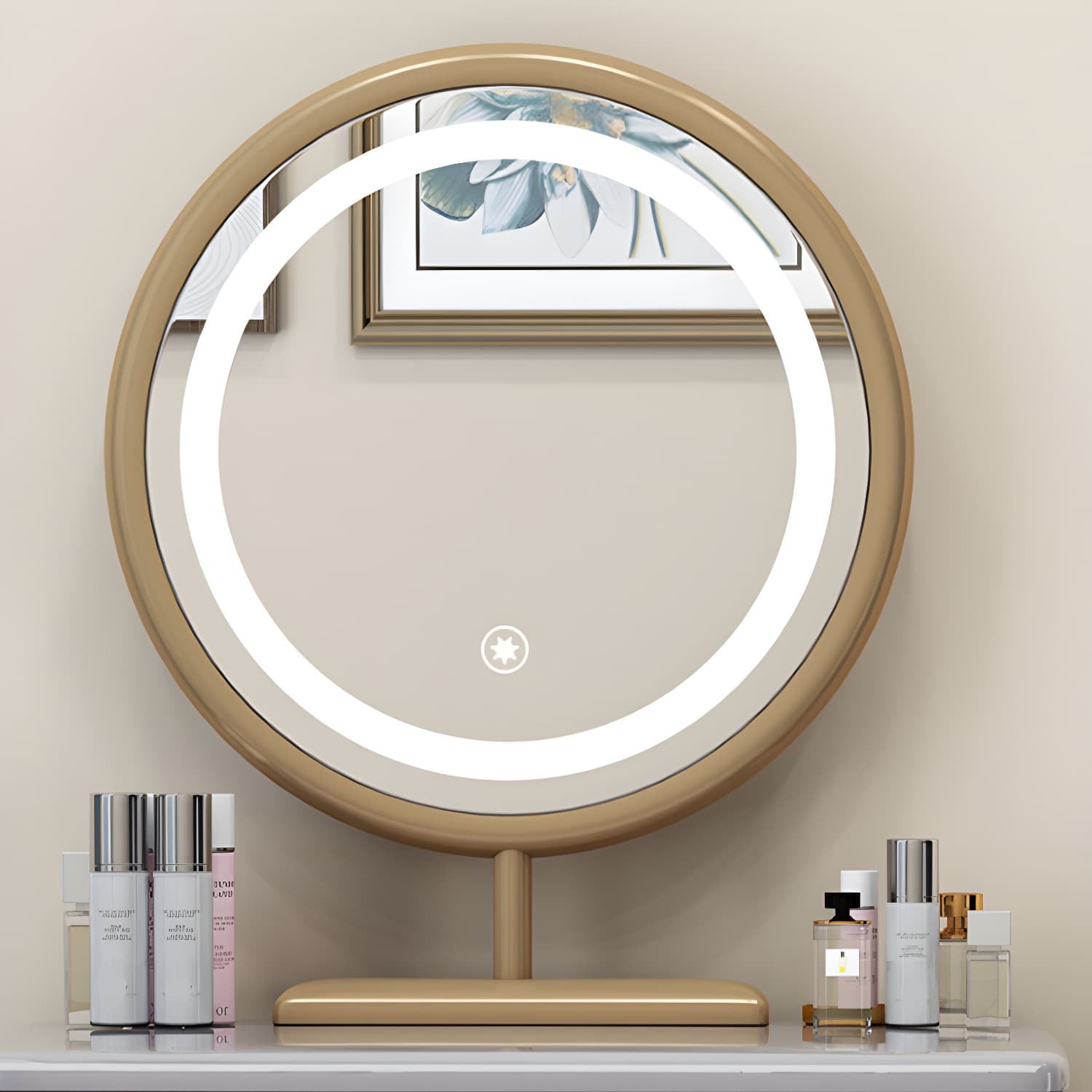 Solid Wood Vanity Makeup Table with Drawer Standing Mirror Dressing Table - image 16