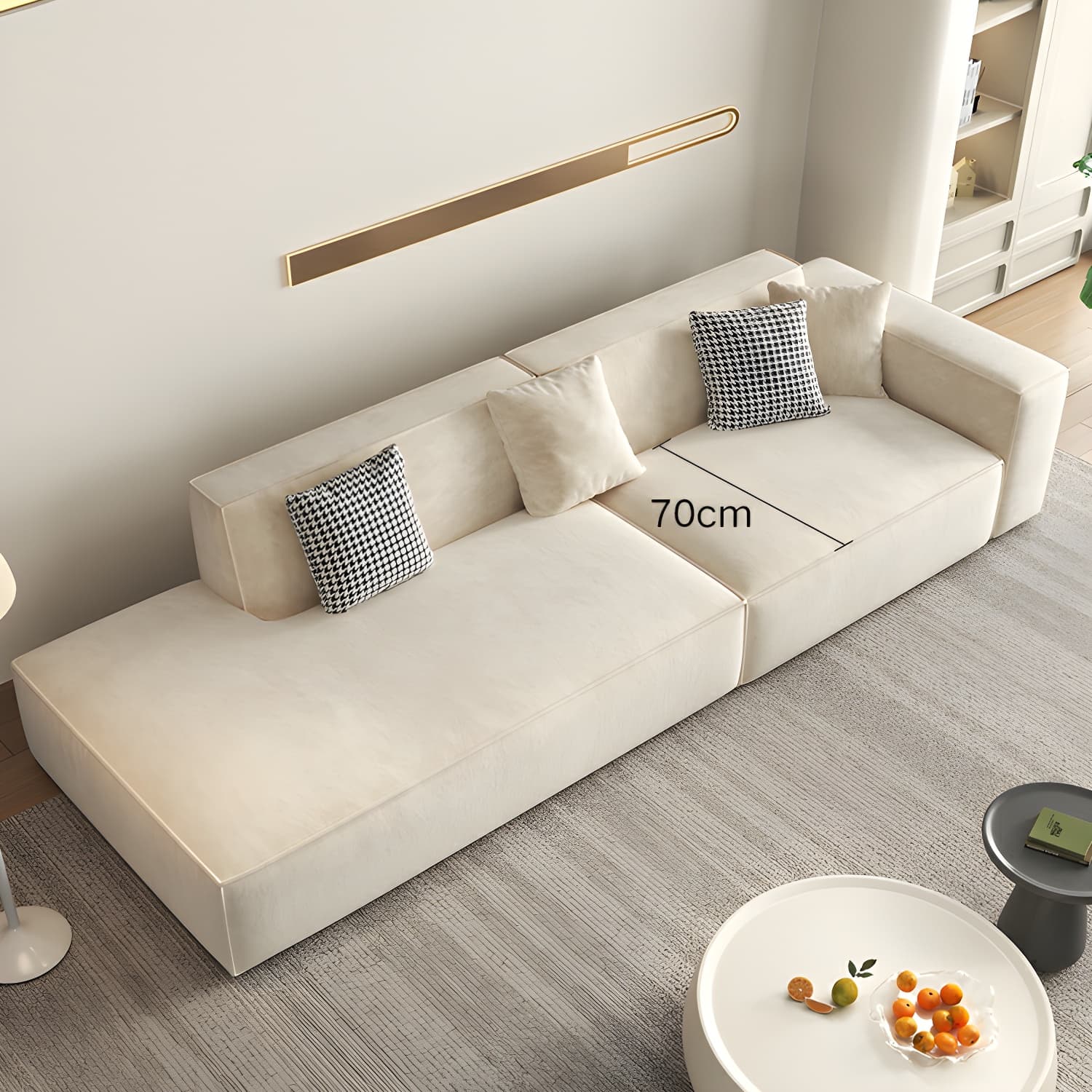 Elegant Sectional with Synthetic Upholstery in Moderate-Gray Tone and Built-in Charging Ports - image 13