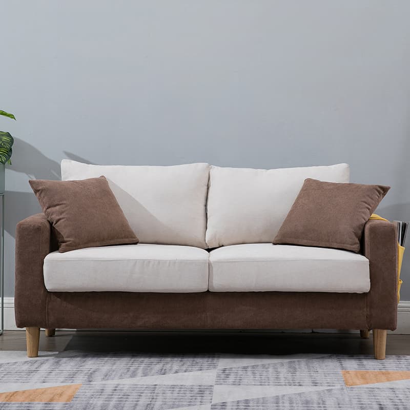 Contemporary Beige/Khaki/Gray Solid Color Standard Sofa with Storage, Wide Pillow Back and Square Arm - image 6