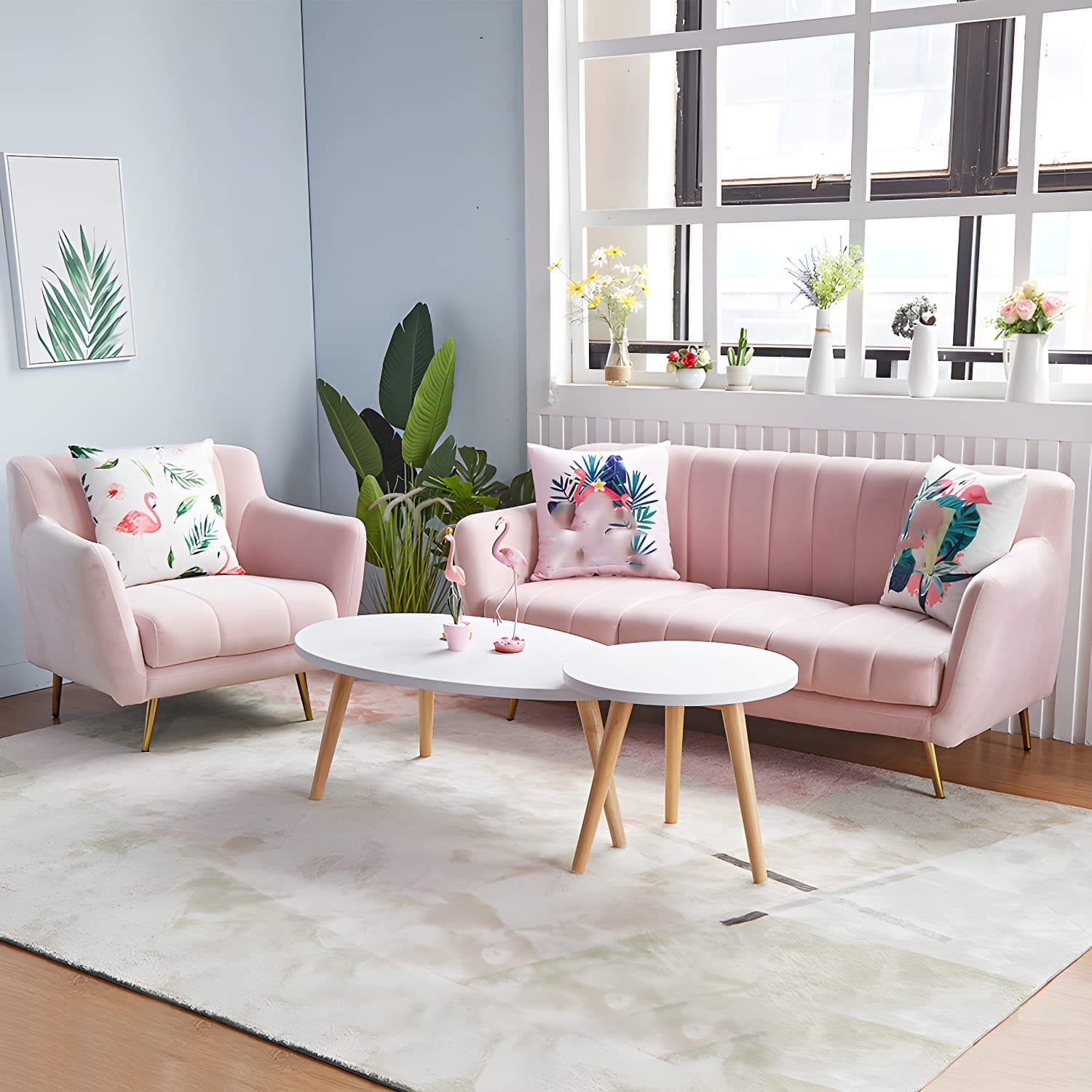 Modern Tight Back Couch Standard Velvet Tuxedo Arm Sofa in Green/Teal/Pink - image 5