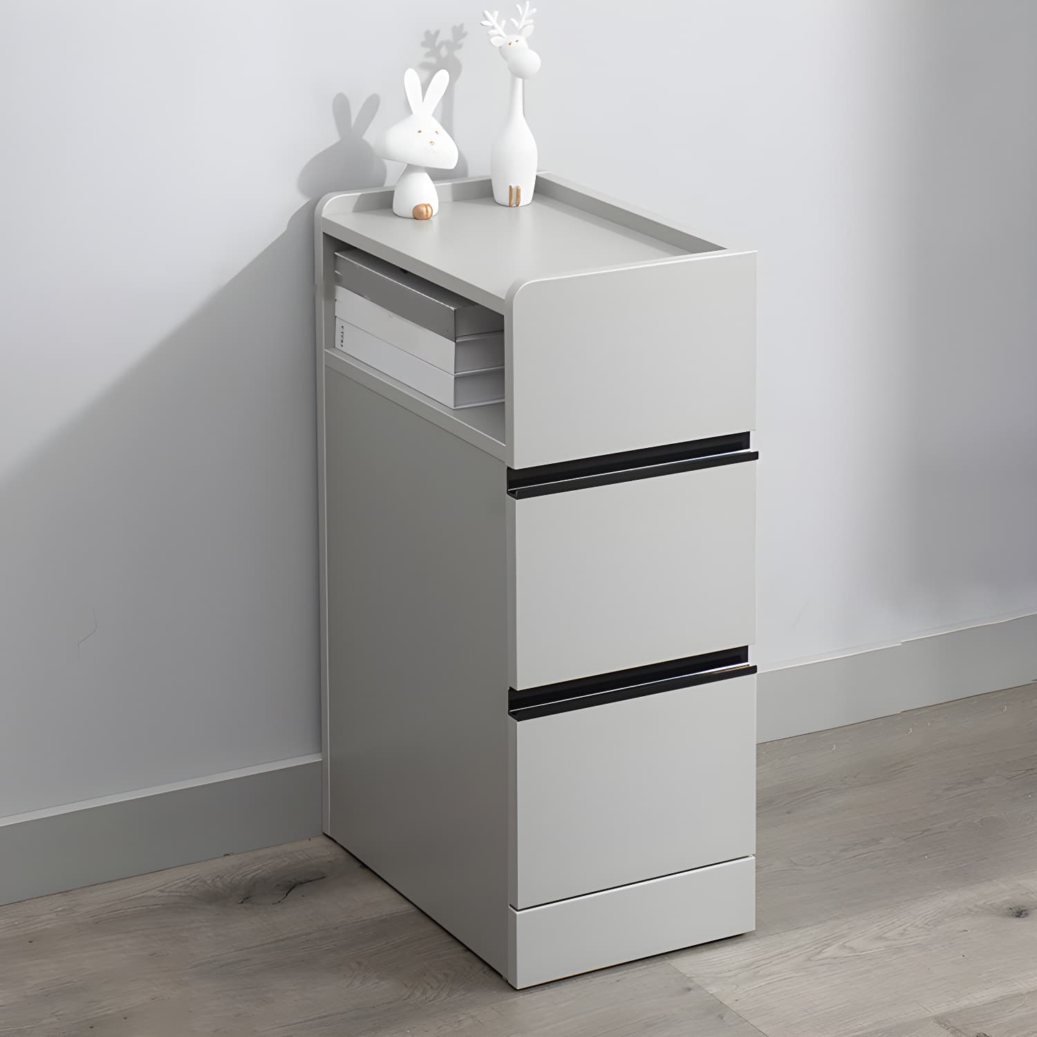 Scandinavian Accent Table Nightstand 25.5" Tall with 2 Drawers - image 5